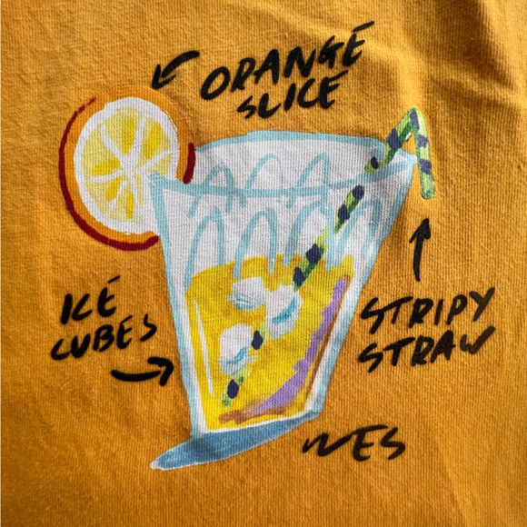 Hard to find! Zara Man Wes Robinson Illustrated Orange Slice Drink Tee Shirt - Picture 8 of 10